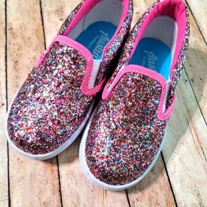 Girls Size 10 GLITTER Slip On Shoes